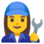 Woman Mechanic emoji, Google design