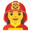 Woman Firefighter emoji, Google design