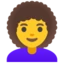Woman Curly Hair emoji on Android
