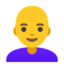 Woman Bald emoji, Google design
