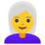 Download Woman White Hair emoji, Google style