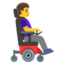 Download Woman In Motorized Wheelchair Facing Right emoji, Google style