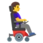 Woman In Motorized Wheelchair Facing Right emoji, Google design
