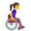 Woman In Manual Wheelchair Facing Right emoji, Google design