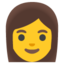 Woman emoji, Google design