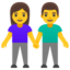 Download Woman and Man Holding Hands emoji, Google style