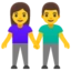 Woman and Man Holding Hands emoji, Google design