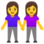 Women Holding Hands emoji, Google design