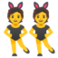 People with Bunny Ears emoji, Google design