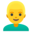 Man Blond Hair emoji, Google design