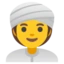 Woman Wearing Turban emoji, Google design