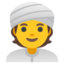 Person Wearing Turban emoji, Google design