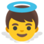 Baby Angel emoji, Google design