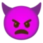 Angry Face with Horns emoji, Google design