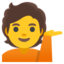 Person Tipping Hand emoji, Google design