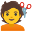 Download Person Getting Haircut emoji, Google style