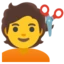 Person Getting Haircut emoji, Google design