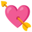 Heart with Arrow emoji, Google design