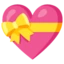 Heart with Ribbon emoji, Google design