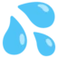 Sweat Droplets emoji, Google design