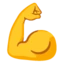 Flexed Biceps emoji, Google design
