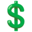 Download Heavy Dollar Sign emoji, Google style
