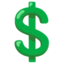 Heavy Dollar Sign emoji, Google design