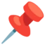 Pushpin emoji, Google design