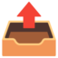 Outbox Tray emoji, Google design