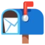 Open Mailbox with Raised Flag emoji, Google design