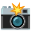 Camera with Flash emoji on Android