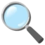 Magnifying Glass Tilted Left emoji, Google design
