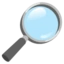 Magnifying Glass Tilted Right emoji, Google design
