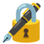 Download Locked with Pen emoji, Google style