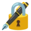 Locked with Pen emoji, Google design