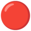 Red Circle emoji, Google design