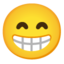 Beaming Face with Smiling Eyes on Google