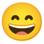 Grinning Face with Smiling Eyes emoji, Google design