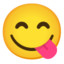 Face Savoring Food emoji, Google design