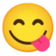 Face Savoring Food emoji on Android