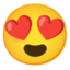 Smiling Face with Heart-eyes on Google