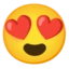 Smiling Face with Heart-eyes emoji on Android