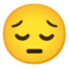 Pensive Face emoji, Google design