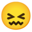 Confounded Face emoji, Google design