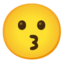 Kissing Face emoji, Google design