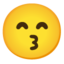 Kissing Face with Smiling Eyes emoji, Google design