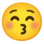 Kissing Face with Closed Eyes emoji on Android