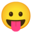 Face with Tongue emoji, Google design