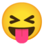 Squinting Face with Tongue emoji, Google design