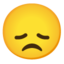 Disappointed Face emoji, Google design